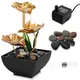 Kleiner Lotus Wasserfall Tisch brunnen mit Felsen Entspannungs brunnen Desktop Wasserfall Dekoration