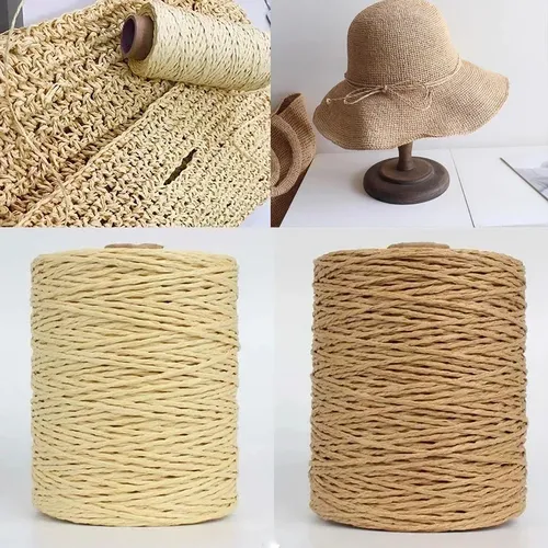 Natürliches Handwerk Bast Band natürliches Bast Garn Stroh Bast Garn Baumwolle Bast Seil für DIY