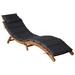 Loon Peak® Patio Lounge Chair Outdoor Sunbed Folding Sunlounger Solid Acacia Wood Wood/Solid Wood in Brown/White | Wayfair