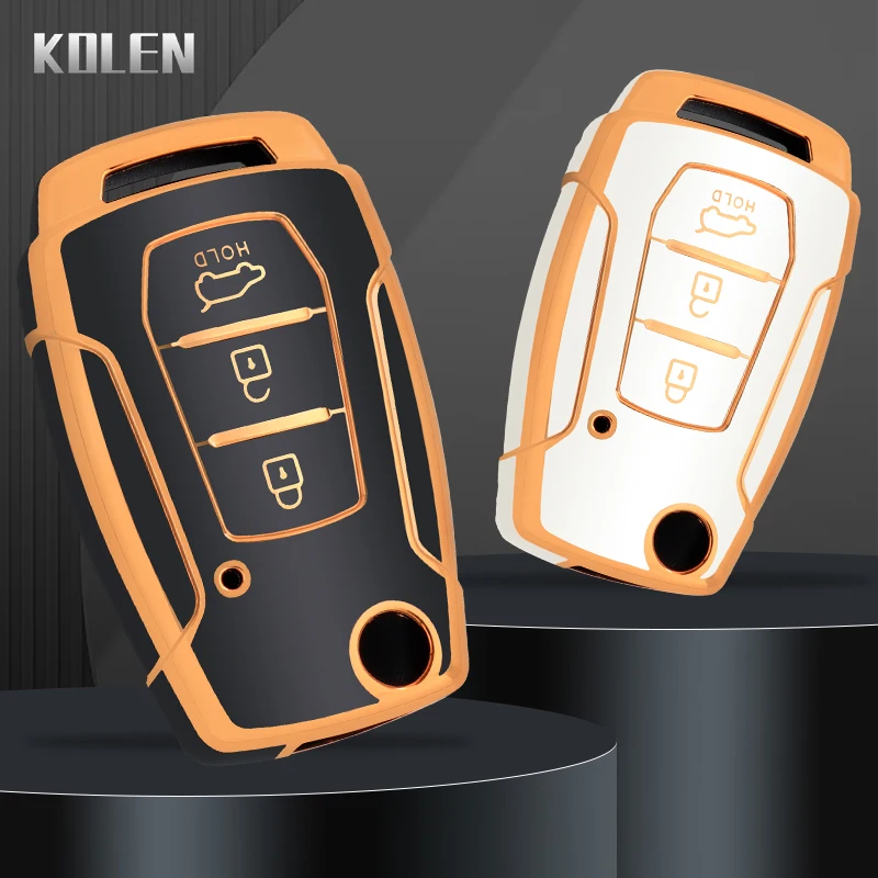 TPU Auto Klappschlüssel Fall Abdeckung Shell Fob Für SsangYong Kyron 2 Sanka Actyon Korando Tivoli Schutz Keyless Tasche Zubehör Image