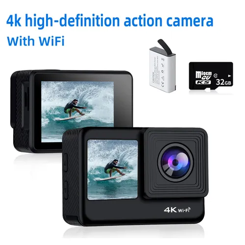 4k Action Kamera WiFi Dual Screen Ultra HD 30m Unterwasserkamera wasserdichte Kamera Zubehör Kits