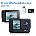 4k Action Kamera WiFi Dual Screen Ultra HD 30m Unterwasserkamera wasserdichte Kamera Zubehör Kits