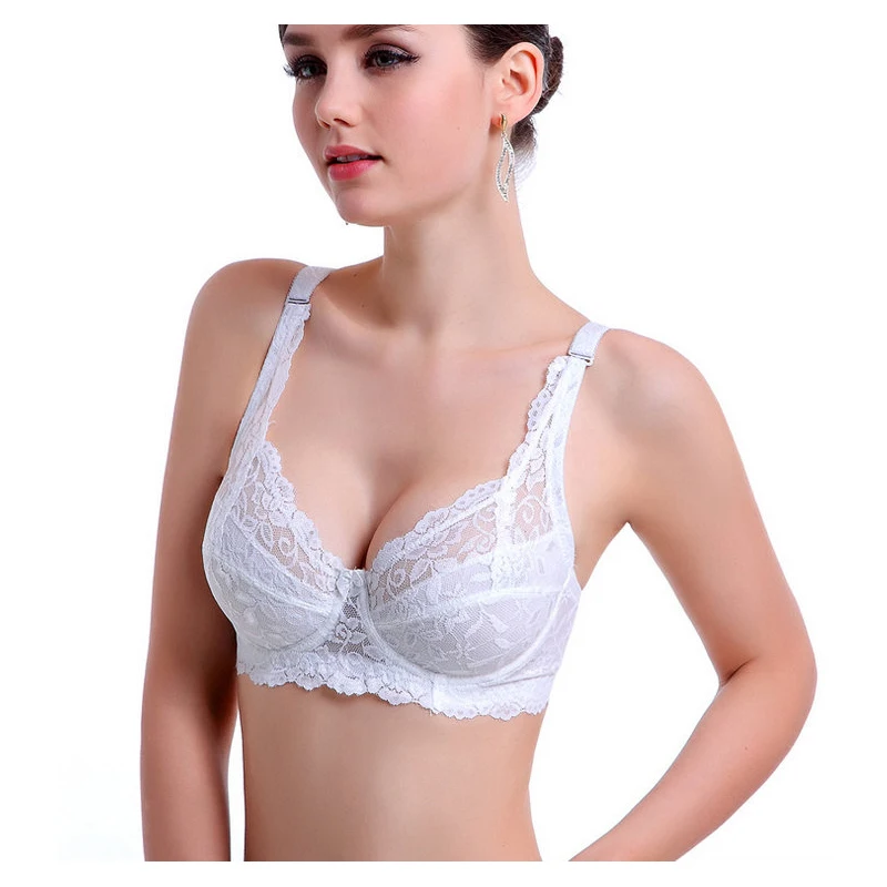 Baumwoll-BHs für Frauen, Spitze, Blumenmuster, sexy Push-up-Cup B C D 105D 105C 105B 100D 100B 95D 95C 95B 90D 90C 85D 85C 80D 80C 80B C3306 Image