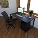 Compel Pivit 3 Piece Rectangular Writing Desk Office Set w/ Chair Metal in Black/Brown/Gray | 30" H x 60" W x 30" D | Wayfair