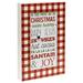 The Holiday Aisle® *In This House We Do Christmas Buffalo Check Layered Box Sign Wood in Brown/Red/White | 14 H x 9 W x 1.5 D in | Wayfair