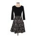 BCX Casual Dress - Fit & Flare: Black Jacquard Dresses - New - Women's Size Small