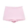 TRAF Pink Skorts per le donne minigonna a vita bassa pantaloni Y2K Casual Skort Wrap gonna corta