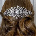 Peigne à cheveux de mariée de luxe pour mariage pièces de cheveux cubique contre-indiqué pince à