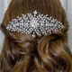 Peigne à cheveux de mariée de luxe pour mariage pièces de cheveux cubique contre-indiqué pince à