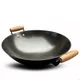 Wok en fer sans revêtement pour cuisinière à gaz wok traditionnel fait à la main énorme wok de