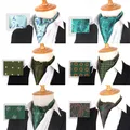 Cravate en cachemire pour hommes motif vert cravate de mariage formelle en Polyester Scrunch