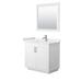 Wyndham Collection Miranda 36" Single Bathroom Vanity Set w/ Mirror Wood/Marble in White | 33.75 H x 36 W x 22 D in | Wayfair WCF292936SWHWCUNSM34