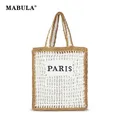 MABULA-Sac en Paille Creuse Tissé à la Main pour Femme Fourre-tout de Plage Élégant Design de