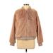 Banana Republic Factory Store Fleece Jacket: Short Brown Solid Jackets & Outerwear - Women's Size Medium
