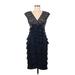 Adrianna Papell Cocktail Dress: Blue Dresses - Women's Size 8