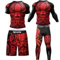 Ensemble T-shirt et pantalon de boxe MMA pour homme Jiu Jitsu Rashguard Muay Thai Short