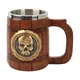 Tasse à café tête de mort Viking en acier inoxydable avec poignée chope à bière tête de mort