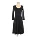 Calvin Klein Casual Dress - Fit & Flare: Black Marled Dresses - Women's Size Small