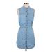 Forever 21 Casual Dress - Shirtdress: Blue Dresses - Women's Size Large