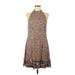 Aidan by Aidan Mattox Cocktail Dress: Brown Tweed Dresses - Women's Size 8