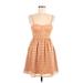 Forever 21 Cocktail Dress - Mini: Tan Hearts Dresses - Women's Size Medium