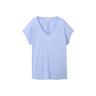 TOM TAILOR DENIM Damen Fließendes T-Shirt, blau, Uni, Gr. XS