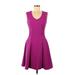 Nanette Lepore Casual Dress - A-Line: Purple Solid Dresses - Women's Size 6