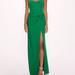 Marchesa Notte Twist Crepe Column Gown - Green