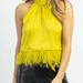 Strut & Bolt Night Moves Chartreuse Feather Top - Yellow