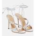 Embellished Silk Satin Sandals