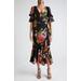 Thea Floral Print Ruffle Faux Wrap Maxi Dress