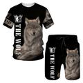 Sommer Mode Der Wolf 3D Gedruckt Mann T-shirt Shorts Sets Casual Männer Trainingsanzug Oansatz Kurzarm Coole männer Kleidung anzug