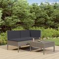 3 pz Set Divani da Giardino,Salotti da Giardino,Set Mobili da Giardino con Cuscini in Polyrattan