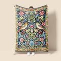 Medieval vintage Flowers and birds Pattern Super Soft Throw Blanket Sherpa Blanket Novelty Flannel Warm 3D Printed All Seasons Room Decor Gifts Big Blanket Inspired by William Morris