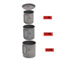 Outdoor Camping Pure Titanium Alloy Coffee Cup Tea Water Cups with Lid Ultralight Hanging Pot Glamping Tableware Fishing Gear
