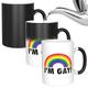 I'm Gay Rainbow Heat Change Mug - Funny Rude Mug - Message Appears As It Heats - Perfect Novelty Gag Gift, Best Funny Gifts And Pride Accessories