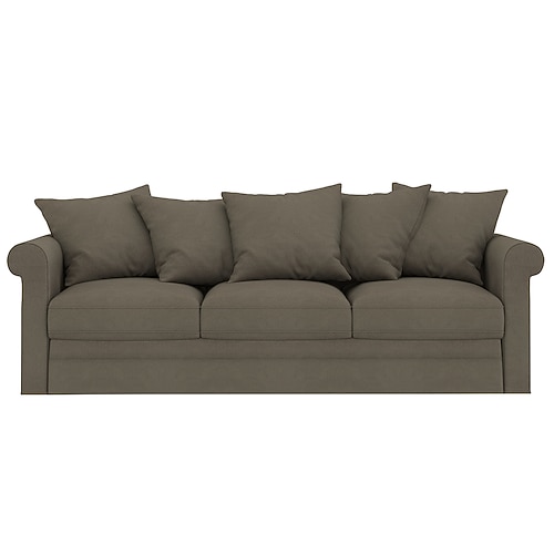 Samt 3-Sitzer Sofa-Bezug einfarbig gesteppte Samtbezüge Image