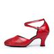 Damen Ballsaal Schuhe für modern Dance Absätze Glitzer Farbaufsatz Schnalle Silber Rot Blau