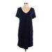 Gap Casual Dress - Shift: Blue Solid Dresses - Women's Size Large