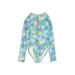 Cat & Jack One Piece Swimsuit: Blue Batik Sporting & Activewear - Kids Girl's Size X-Large