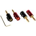 Parts Express Nine Tine Banana Plug with Dual Set Screws and Poly Carbonate Shell 2 Pair