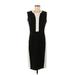 Anne Klein Casual Dress - Midi: Black Color Block Dresses - Women's Size 8