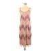 Zara W&B Collection Casual Dress - Slip dress: Brown Acid Wash Print Dresses - Women's Size Small