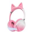 Wireless Bluetooth Kids Headphones Cat Ear Bluetooth Headphones With Noise Cancelling Microphone Volume Control LED Light Support FM Radio/TF