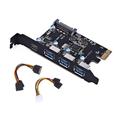 WINDLAND 4-Port 5Gb Usb3.0 Type-C Pci-e Pcie Adapter Card PCI-E Expansion Sata Power