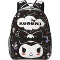 Kuromi Kawaii Backpack 16 Inch Cute Backpacks for Women Cartoon Laptop Bag Shoulders Bag Casual Travel Lightweight Daypack