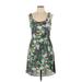 Kirra Casual Dress - A-Line: Gray Tropical Dresses - Women's Size Large