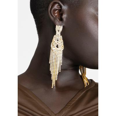 Women's Sparkle Fringe Drop Earring by ELOQUII in Gold (Size NO SIZE)