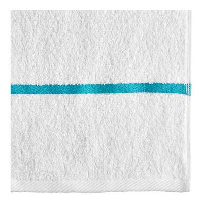 Oxford 30" x 60" Aqua Stripes Cotton / Polyester Pool Towel 12.5 lb. - 12/Pack