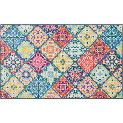 Moroccan Tile Kitchen Rug by Mohawk Home in Blue (Size 30 X 50)